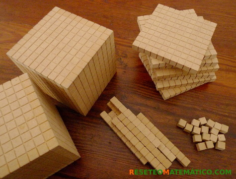 Bloques multibase o Base 10 de madera.