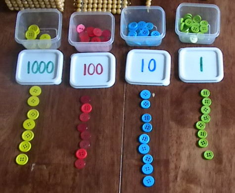 Sellos Montessori con botones